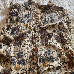 Floral Ruffle Blouse 100% cotton